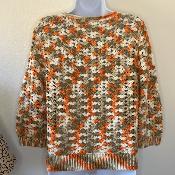 Vintage Hand Crocheted  Multicolor Sweater - Picture 5 of 10